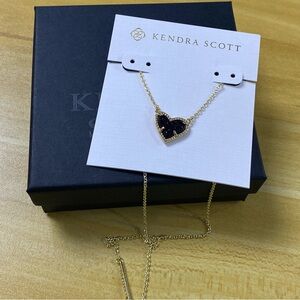 Kendra Scott Gold and Black Heart Necklace